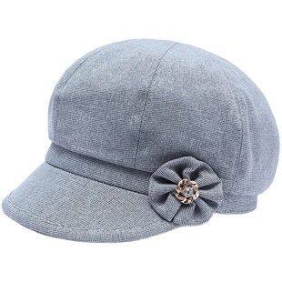 妈妈帽子女冬毛呢中年薄款布帽中老年人老人奶奶老太太保暖鸭舌帽