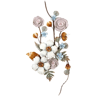 欧式复古玄关楼梯墙面装饰客厅背景墙壁餐厅走廊铁艺立体花朵挂件