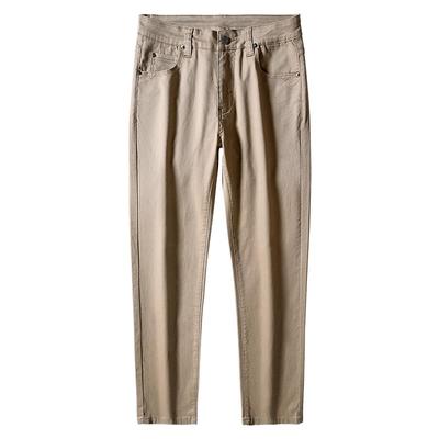 秋冬纯棉休闲裤男士加绒直筒长裤