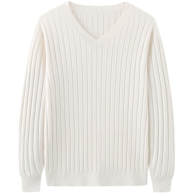 高弹V领针织衫长袖潮流秋衣修身