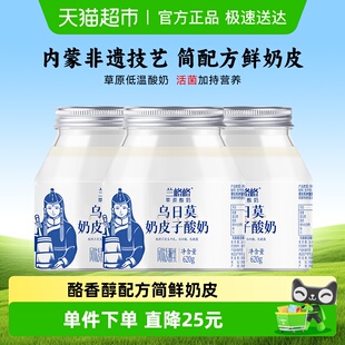兰格格乌日莫奶皮子酸奶620g 3内蒙草原老酸奶特产