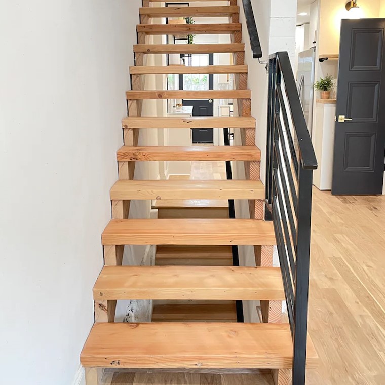 实木楼梯踏步板家用别墅木质楼梯户外木地板防滑防腐踏板台阶木板 全屋定制 楼梯踏步板 原图主图