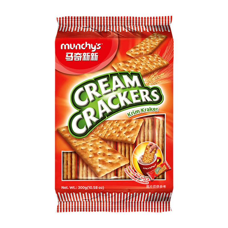 Munchy's马奇新新奶油苏打饼干 300g小吃休闲零食下午茶点心进口
