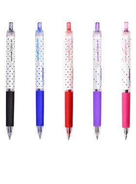 UNI三菱UMN-138S按动中性笔限定高颜值彩色波点水笔学生做笔记手账考试办公签字笔0.38mm日系文具