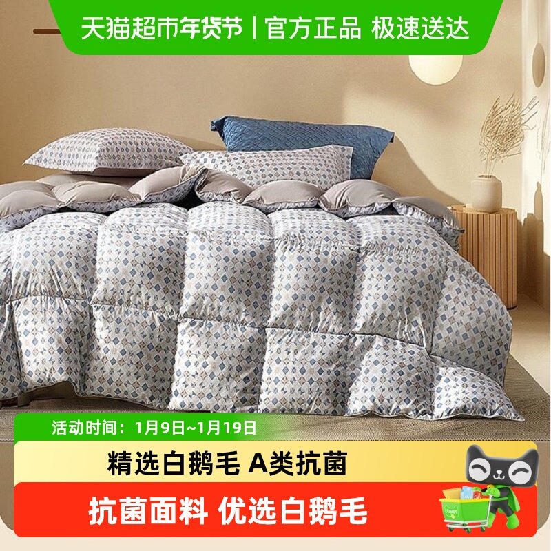 水星出品百丽丝家纺7A级抗菌鹅毛被保暖冬被家用被子被芯床上用品