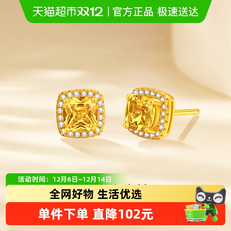 梦金园小众新款百搭银质耳环