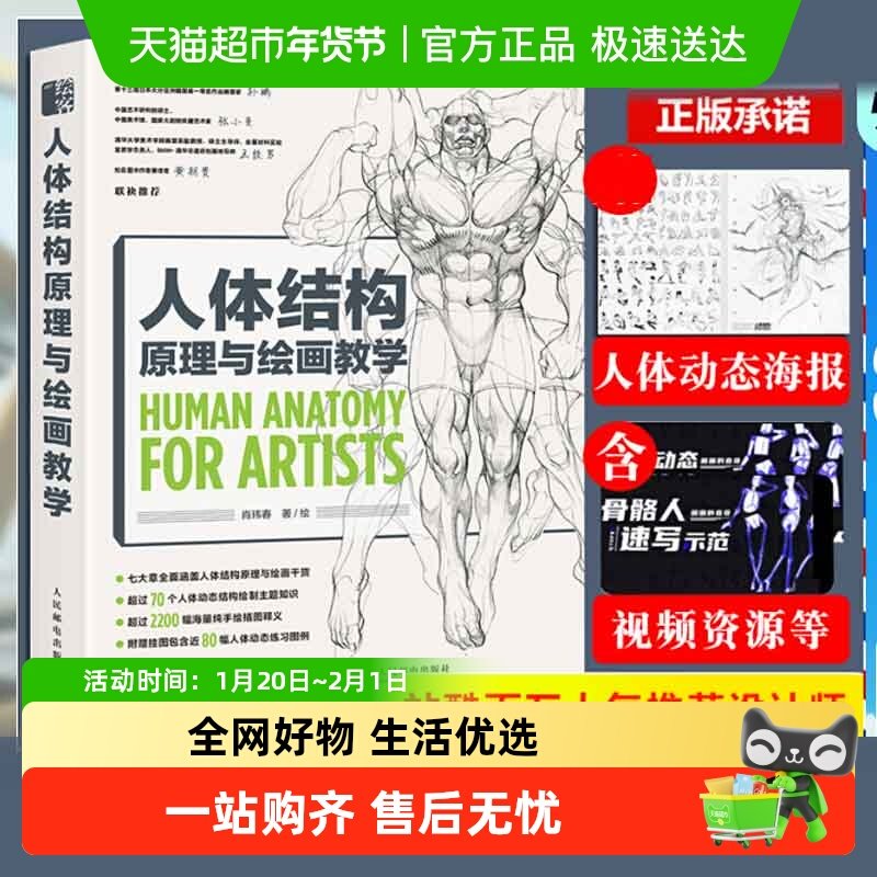 海报】人体结构原理与绘画教学 肖玮春 游戏动漫手绘技法素描临摹,书籍/杂志/报纸,绘画（新）,淘宝优惠券,粉丝福利购,淘宝优惠卷