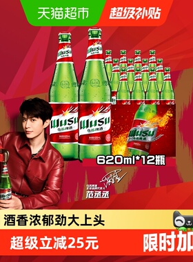 大红乌苏新疆啤酒620ml*12瓶整箱装特价批发高度啤酒百城