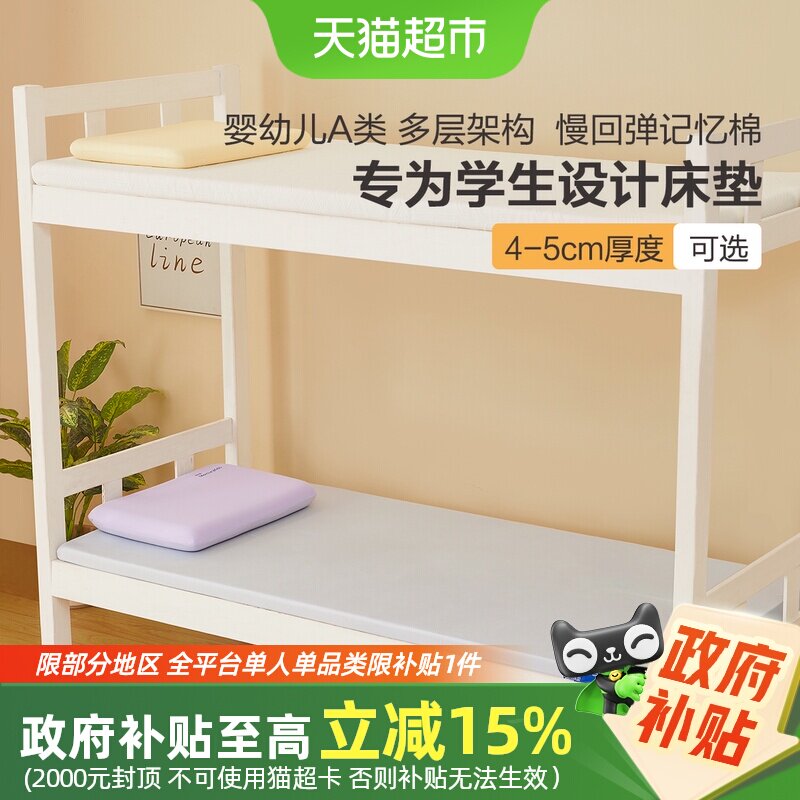水星记忆棉慢回弹抑菌防护床垫图片