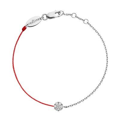 红绳女士圆形钻石手链