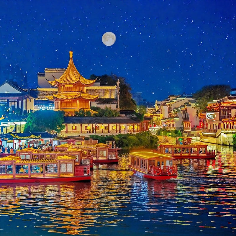 【含多城市往返机票】江苏南京夫子庙3天2晚中山陵鸡鸣寺三日游