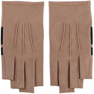 Warmen手套男女通用仿麂皮绒开车驾驶吸汗露指手套