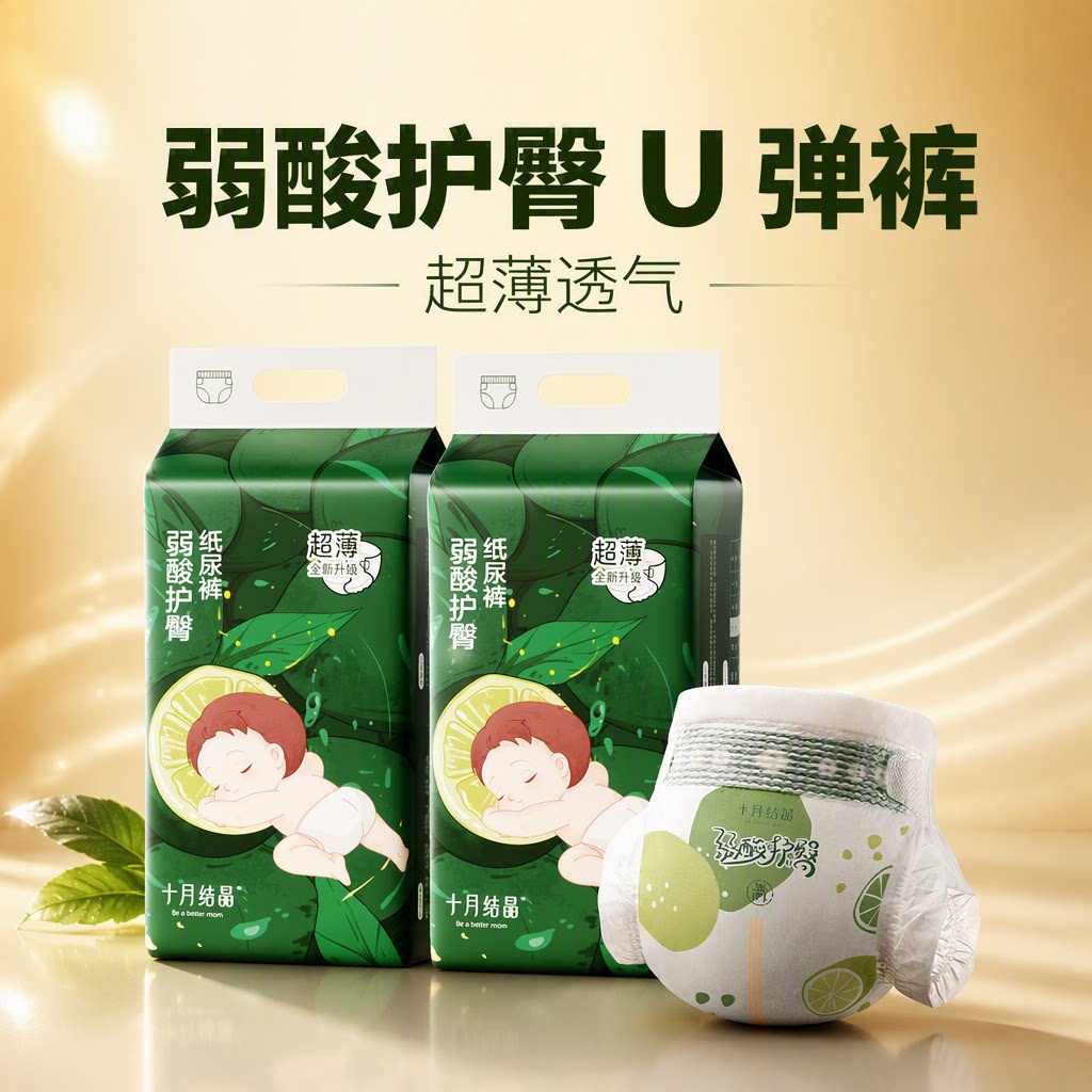 十月结晶弱酸护臀拉拉裤云感亲肤图片