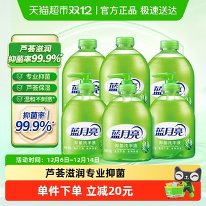 蓝月亮芦荟抑菌洗手液滋润瓶装500g*6瓶