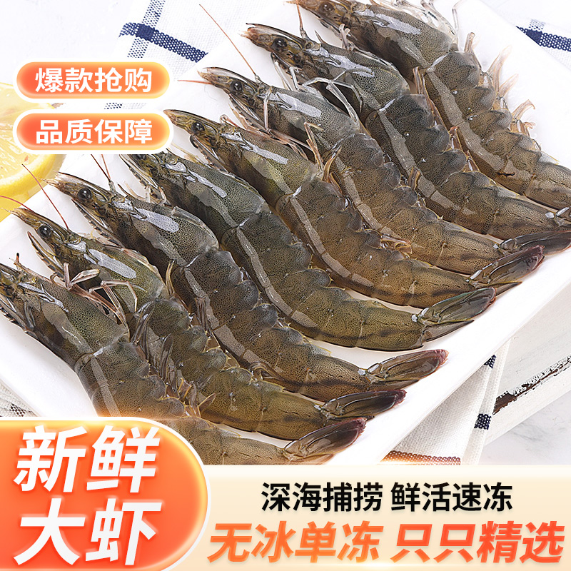 厄瓜多尔盐冻白虾3.3斤30/40规格（16-18cm）