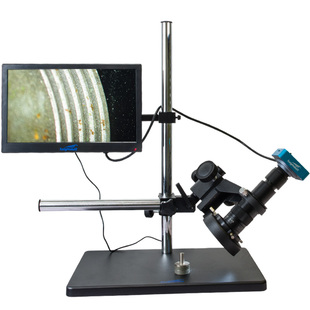 HDMI高清ccd工业电子视频显微镜专业维修 卧式水平旋转360度横向竖万能向万能支架显微镜放大镜平整度检测仪