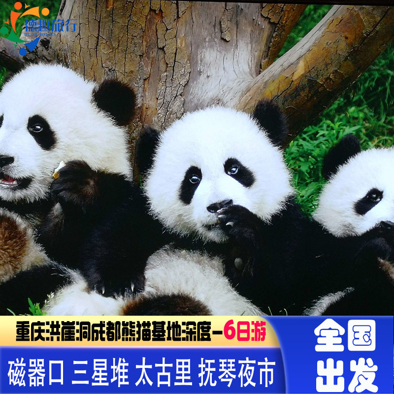 深度游川渝重庆成都旅游6天5晚洪崖洞磁器口熊猫基地三星堆太古里