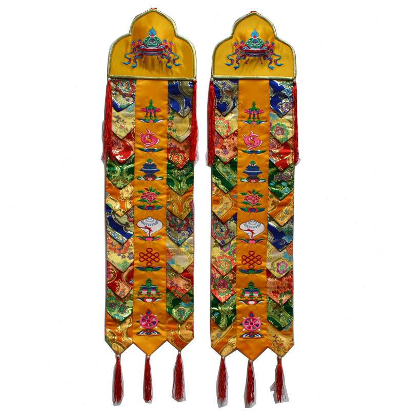 尼泊尔藏族佛堂寺院居家装饰八吉祥佛幡挂幡幢幡经幡