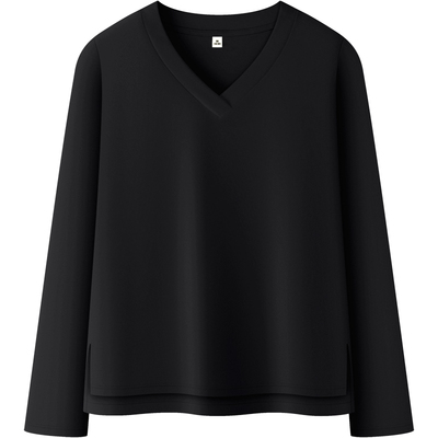 v领设计感宽松气质百搭打底衫