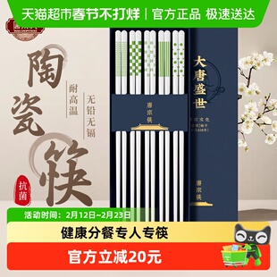 唐宗筷陶瓷筷子家用高档防霉防滑轻奢高级感餐具家庭专用一人一筷