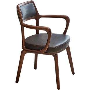 北美黑胡桃木书桌椅子书房带扶手靠背椅家用办公椅实木电脑椅书椅