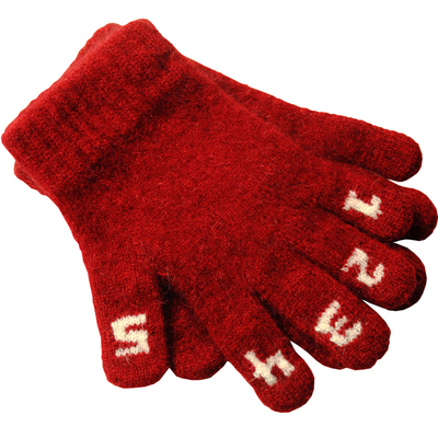 新西兰儿童羊毛数字分指针织手套