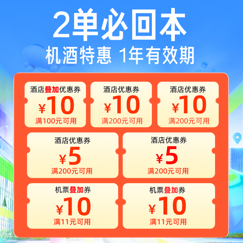 飞猪省钱卡-特惠版-80元机酒券包