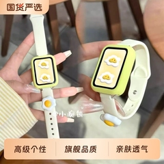 个性荷包蛋适用小米手环9pro表带新款10pro反扣硅胶8pro手腕带可爱防摔硅胶保护套夏天透气女替换带卡通创意