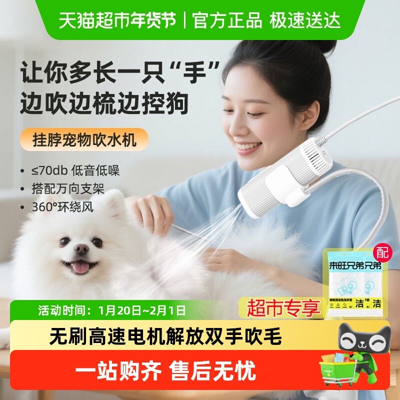 来旺兄弟宠物挂脖吹风机狗狗洗澡吹干神器美容专用风筒迷你吹毛机,宠物/宠物食品及用品,吹水机,淘宝优惠券,粉丝福利购,淘宝优惠卷