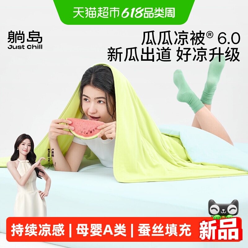 【卢昱晓同款】躺岛瓜瓜凉被6.0空调被可机洗夏凉被芯桑蚕丝薄被