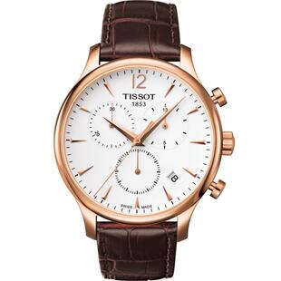 Tissot天梭俊雅系列商务石英男表三眼六针计时码表瑞士手表
