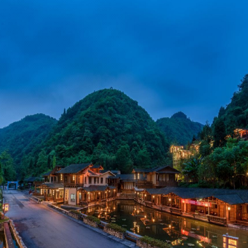 贵州遵义绥阳十二背后双河客栈/清溪峡1晚套餐/含地下河谷门票