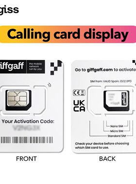 英国giffgaff手机卡英国电话卡英国留学英国旅游giffgaff手机卡