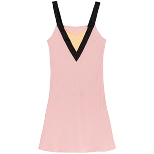 NoirTease奈黎诗夏季性感薄款V领吊带睡裙露背撞色可外穿睡衣女秋