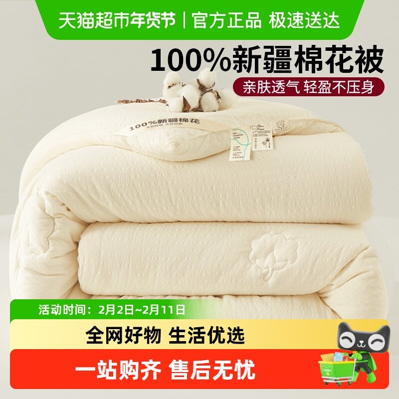 无印良品新疆棉花被子冬被加厚保暖棉被春秋单人学生宿舍冬季被芯