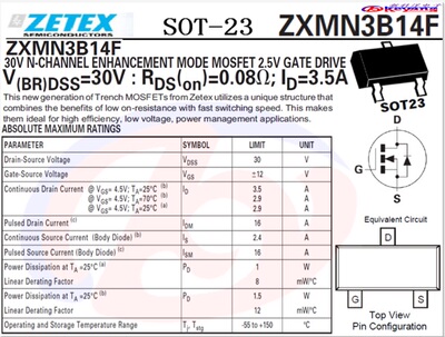 ZXMN3B14FTA   SOT-23
