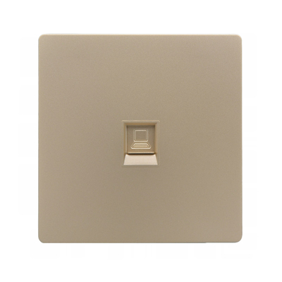 单口超六类屏蔽网线插座CAT6A电脑信息面板千兆模块金色网口墙插