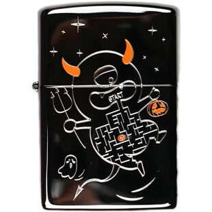 zippo芝宝防风打火机 蓝冰雕刻小魔鬼怪物迷宫 男女同款 情侣礼物