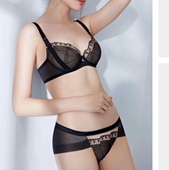 YI75B 10840927软钢圈舒适2排扣 黑蕾丝宫廷风套装 75C 75D