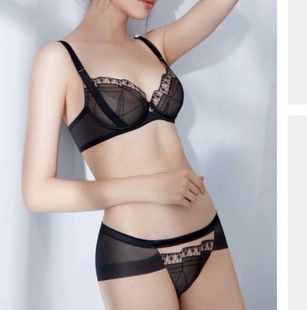 黑蕾丝宫廷风套装 75D 10840927软钢圈舒适2排扣 75C YI75B