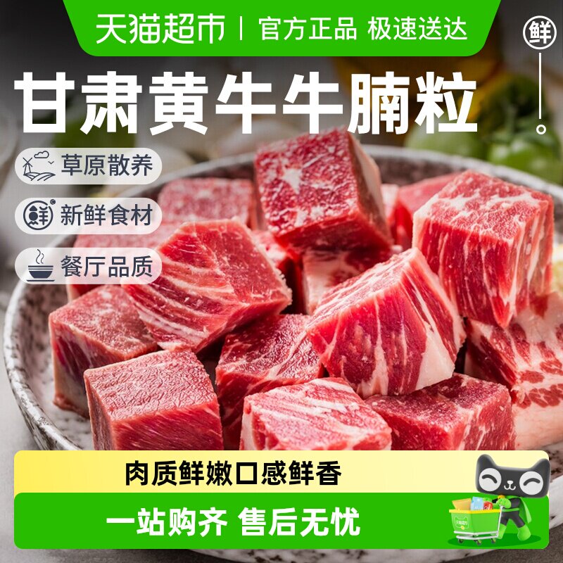 祁连天宝牛腩粒甘肃黄牛牛腩粒原切切块牛腩肉清炖红烧火锅食材