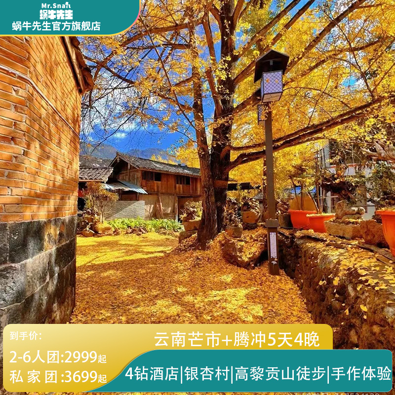 云南旅游芒市+腾冲5天4晚高黎贡山徒步银杏村北海湿地和顺古镇