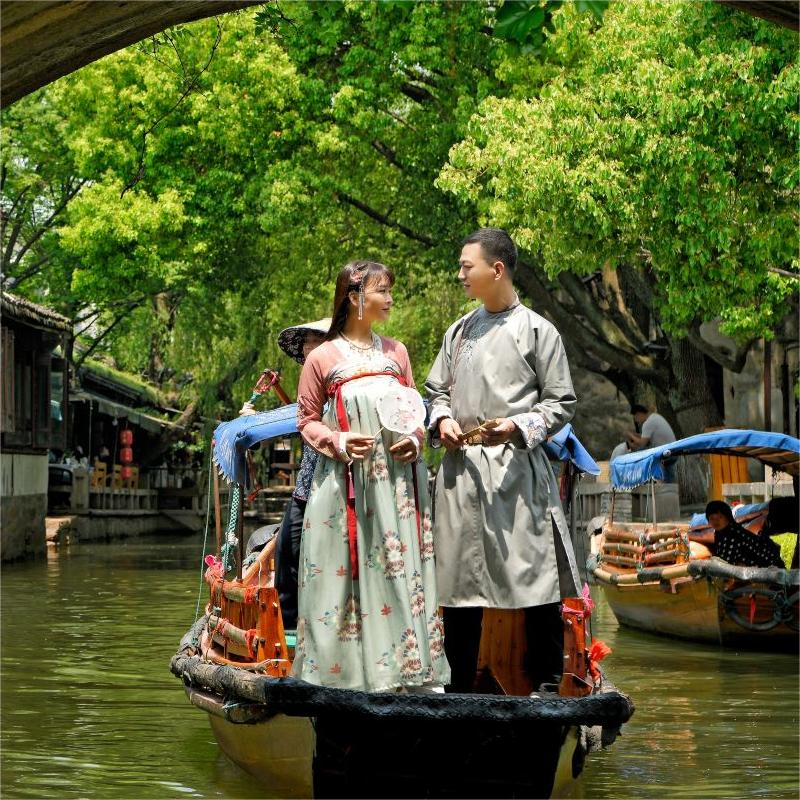 苏州拙政园+水乡周庄古镇/寒山寺2天1晚跟团游/纯玩无购物