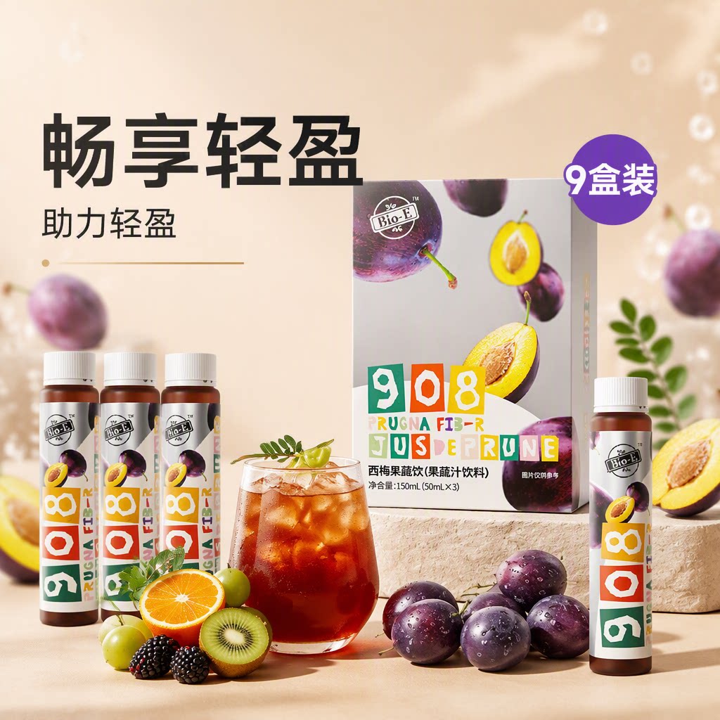 Bio-E西梅酵素汁150ml*9盒9天助力轻盈8重营养成分便携顺畅