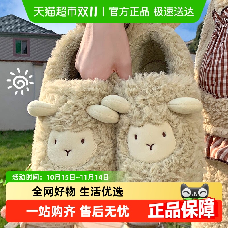 利达妮居家情侣保暖毛绒可爱棉鞋
