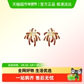 DODOGOGO新年烟花耳钉女2026新款 巨好看耳饰气质红色独特漂亮耳环