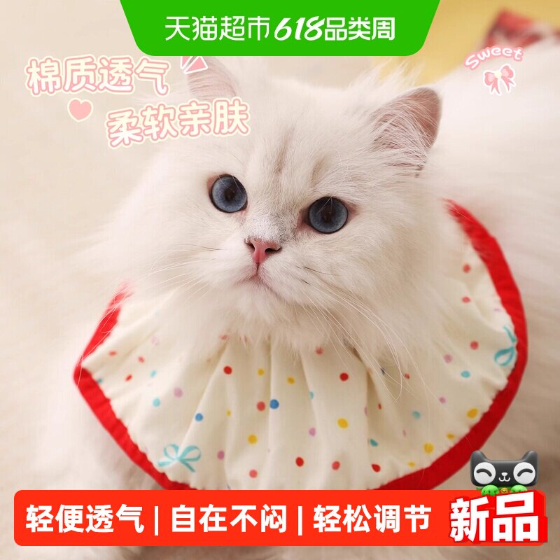 猫咪项圈宠物围脖小猫配饰项链脖圈防舔咬绝育围兜宠物伊丽莎白圈