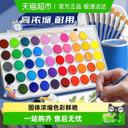 得力固态水彩安全无毒可水洗