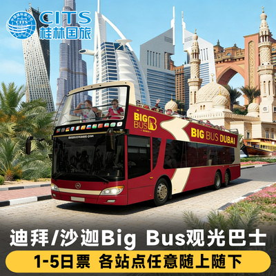迪拜观光巴士Big Bus站点随上随下双层敞篷城市观光巴士沙迦车票