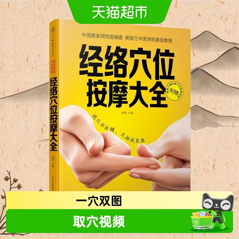 经络穴位按摩大全+人体经络穴位标准大图册 中医按摩经络穴位书籍